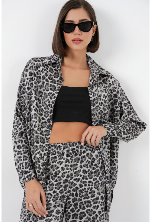 6699 Leopar Desenli Alt Üst Takım