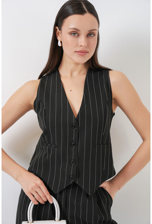 6709 Kadın Yelek Pantolon İkili Takım