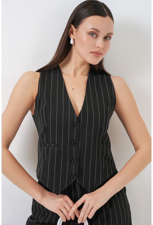 6709 Kadın Yelek Pantolon İkili Takım