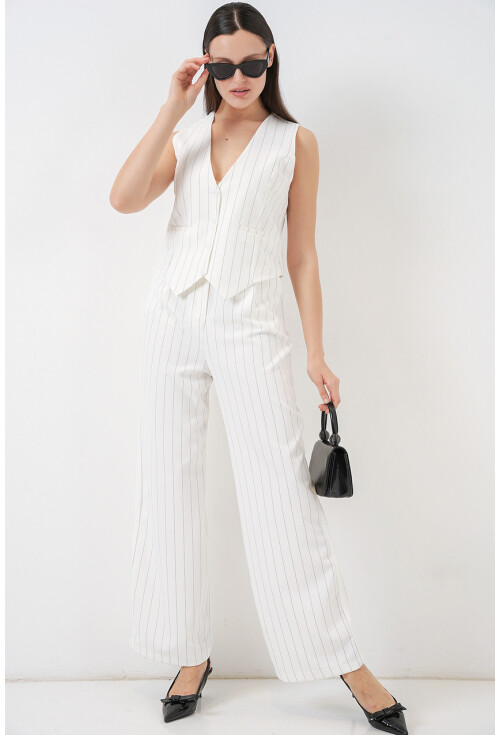 6709 Kadın Yelek Pantolon İkili Takım