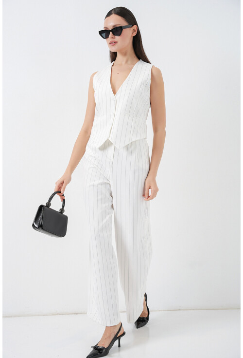 6709 Kadın Yelek Pantolon İkili Takım