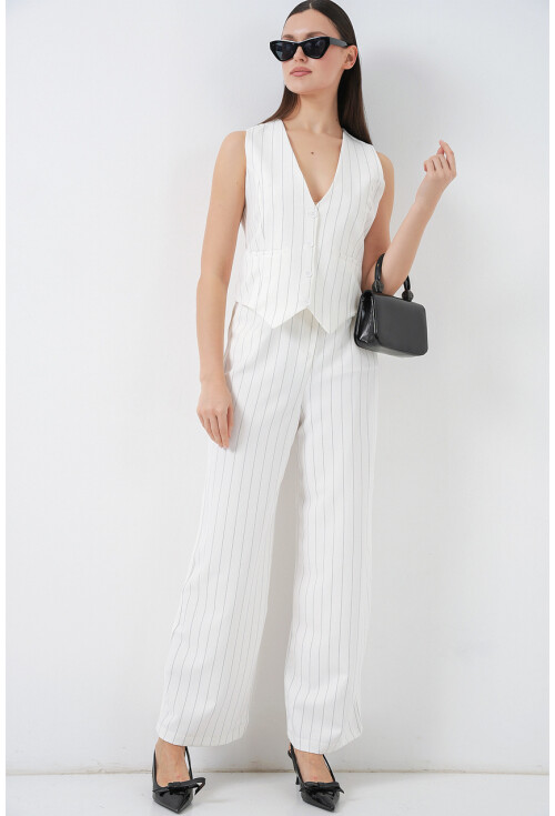 6709 Kadın Yelek Pantolon İkili Takım