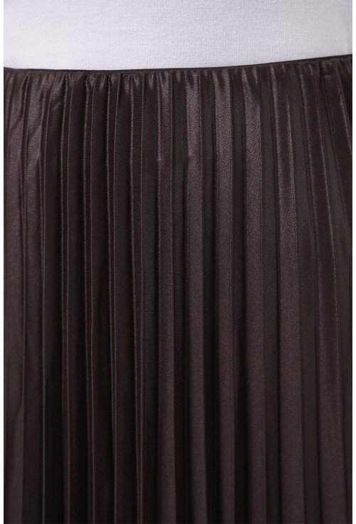 8009 Deri Görünümlü Piliseli Etek