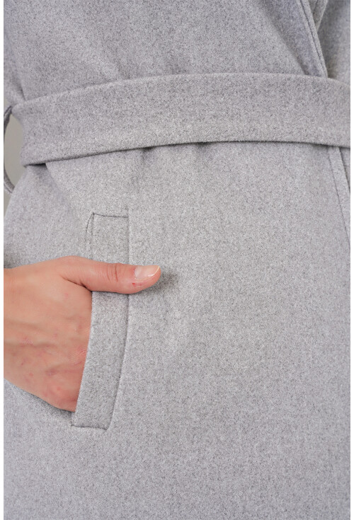 9118 Kruvaze Yaka Kaşe Kaban