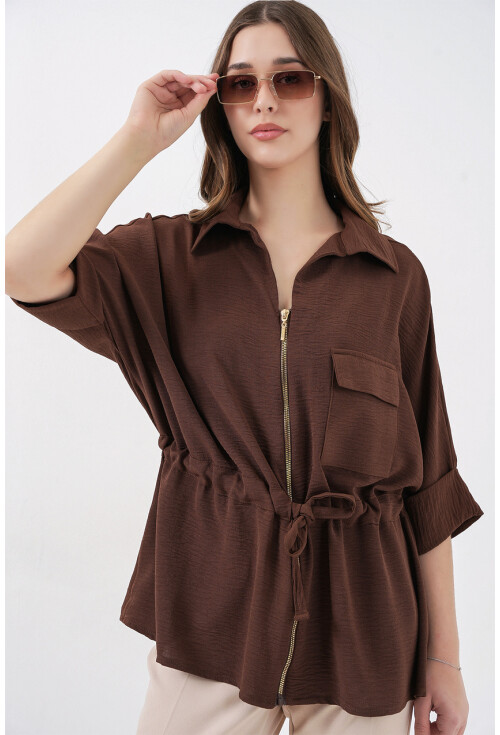 Fermuarlı Kadın Gömlek 0721