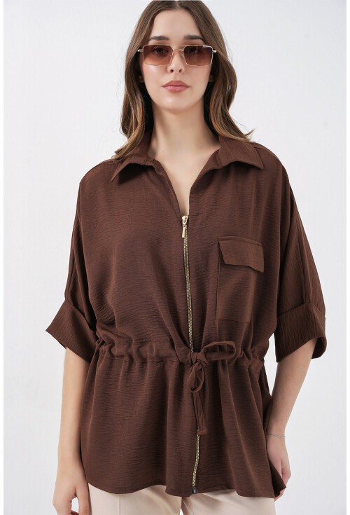 Fermuarlı Kadın Gömlek 0721