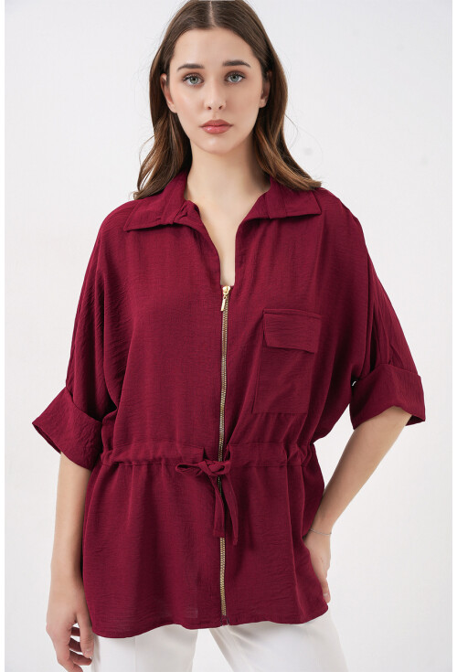 Fermuarlı Kadın Gömlek 0721