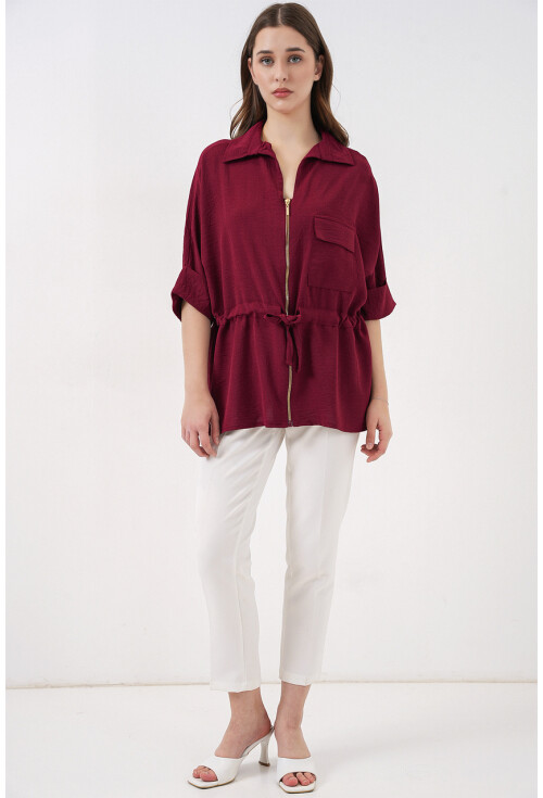 Fermuarlı Kadın Gömlek 0721