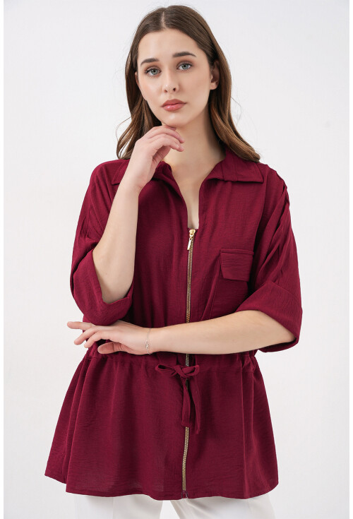 Fermuarlı Kadın Gömlek 0721