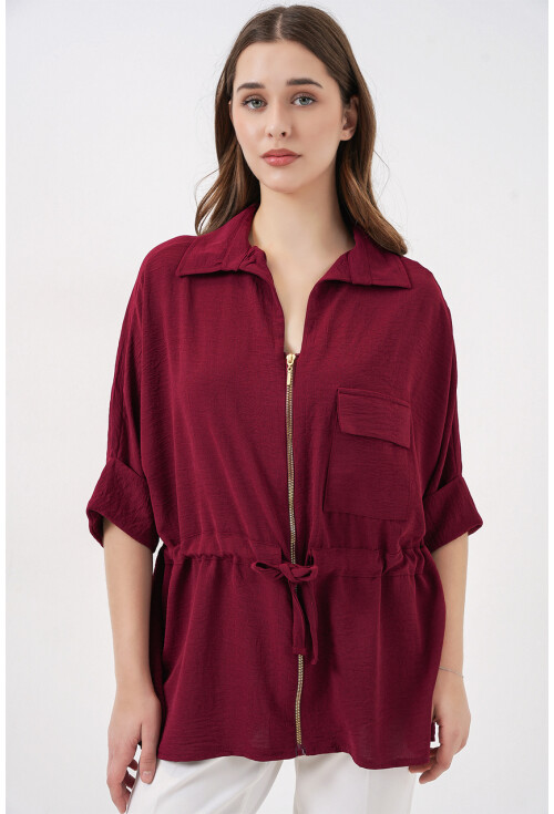 Fermuarlı Kadın Gömlek 0721