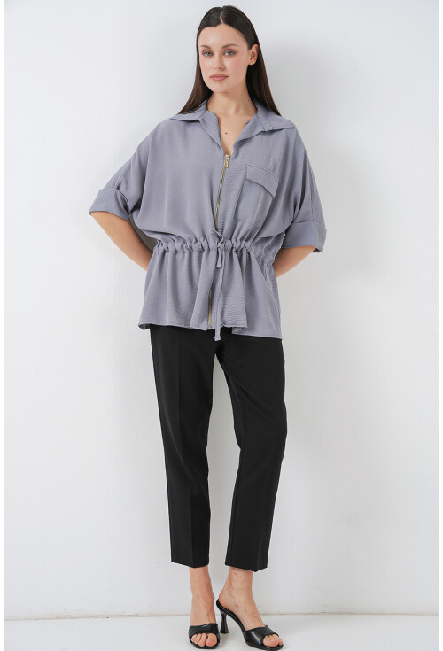 Fermuarlı Kadın Gömlek 0721