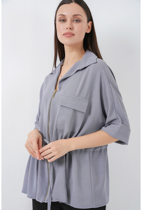 Fermuarlı Kadın Gömlek 0721
