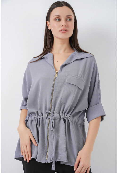 Fermuarlı Kadın Gömlek 0721