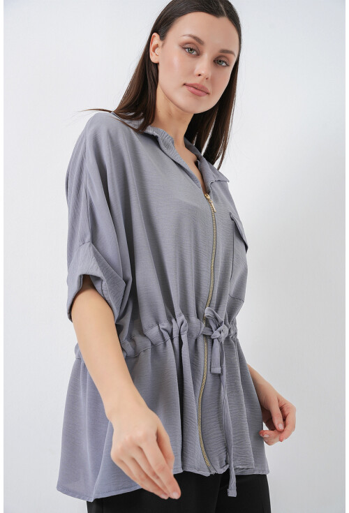 Fermuarlı Kadın Gömlek 0721
