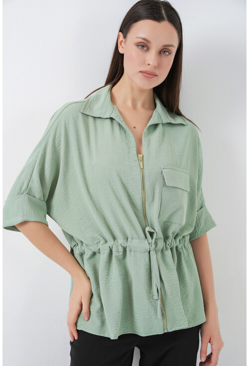 Fermuarlı Kadın Gömlek 0721
