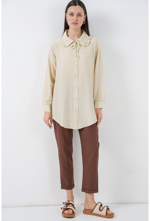 Fırfırlı Uzun Gömlek Tunik 5952