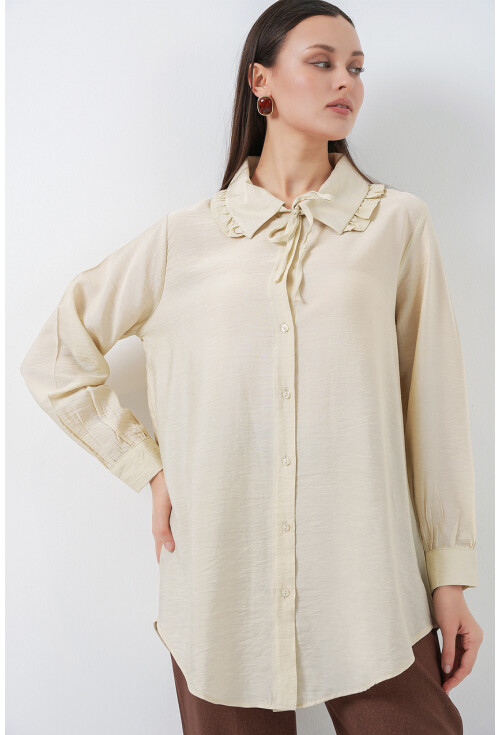 Fırfırlı Uzun Gömlek Tunik 5952