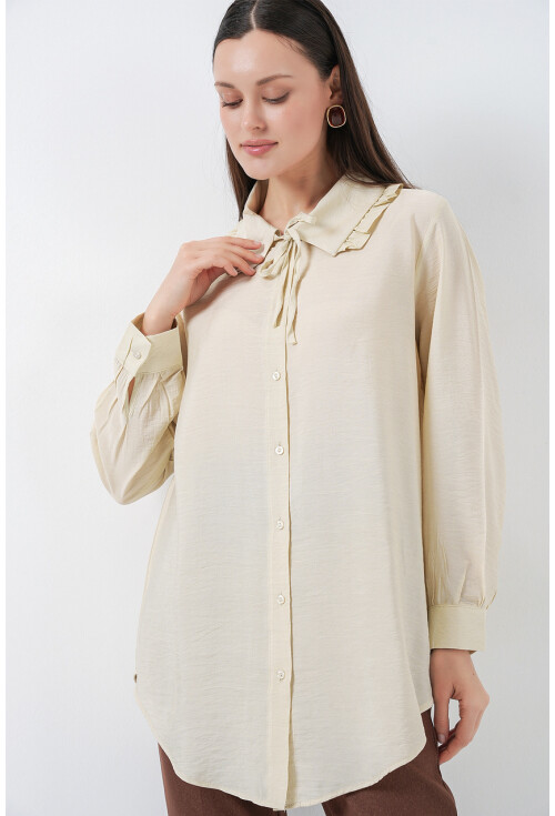 Fırfırlı Uzun Gömlek Tunik 5952