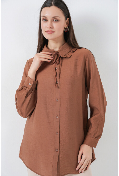 Fırfırlı Uzun Gömlek Tunik 5952