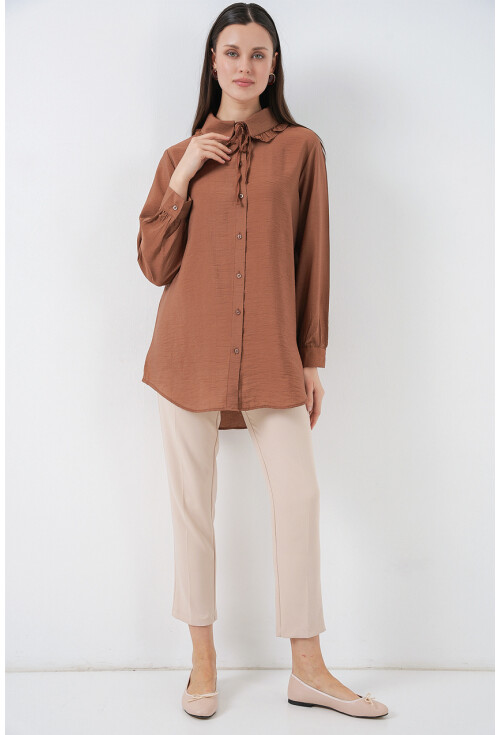 Fırfırlı Uzun Gömlek Tunik 5952