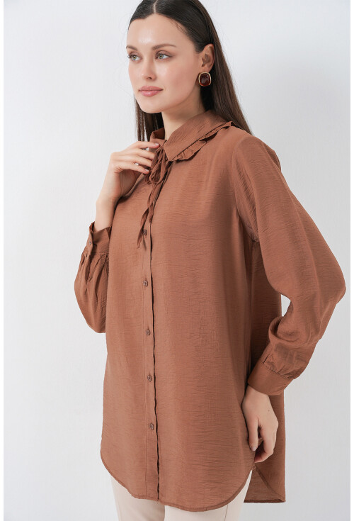 Fırfırlı Uzun Gömlek Tunik 5952