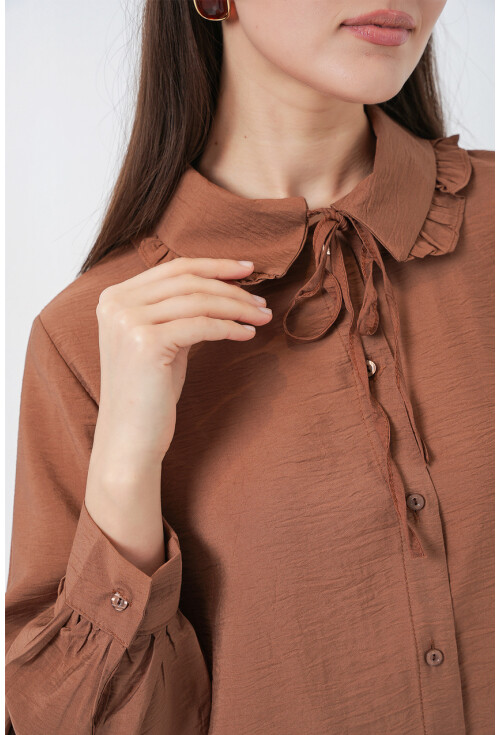 Fırfırlı Uzun Gömlek Tunik 5952