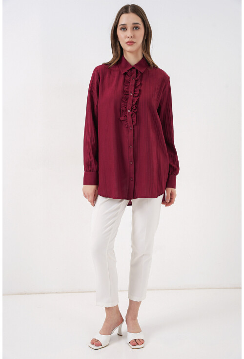 Fırfırlı Uzun Gömlek Tunik 5953