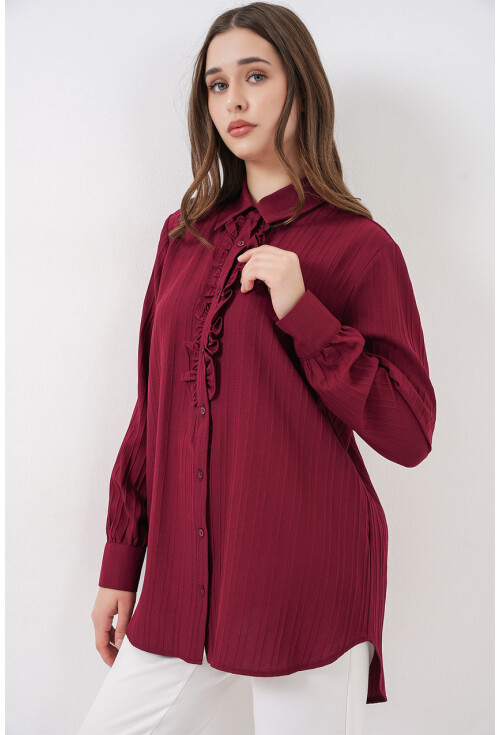 Fırfırlı Uzun Gömlek Tunik 5953