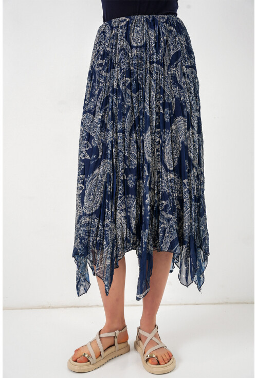 Kadın Asimetrik Tül Şifon Etek 8061