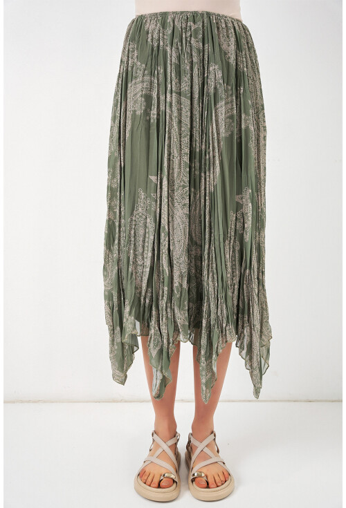 Kadın Asimetrik Tül Şifon Etek 8061