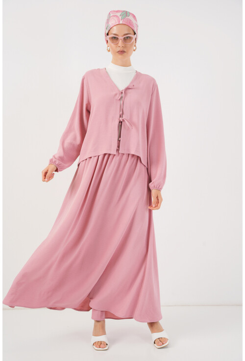 Kadın Ayrobin Kimono Etek İkili Takım 8047