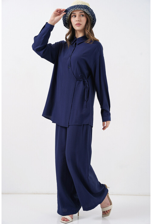 Kadın Bağcıklı Tunik Pantolon İkili Takım 6752