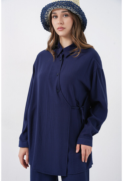 Kadın Bağcıklı Tunik Pantolon İkili Takım 6752