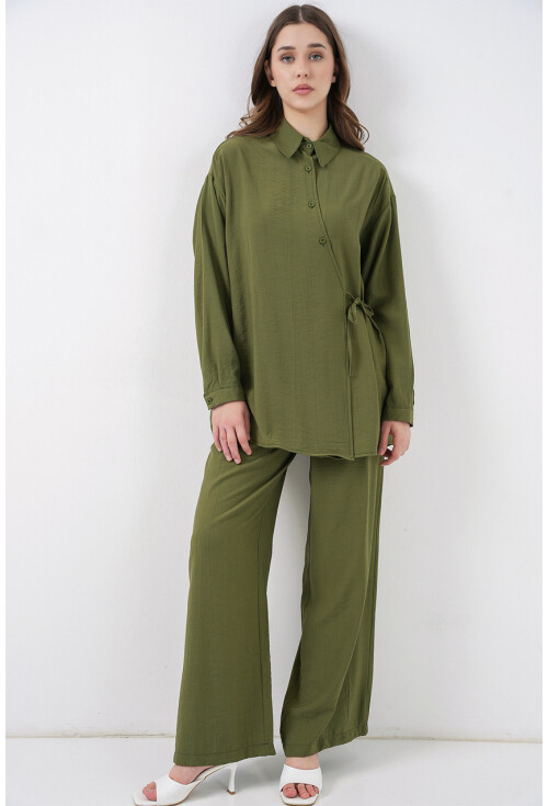 Kadın Bağcıklı Tunik Pantolon İkili Takım 6752