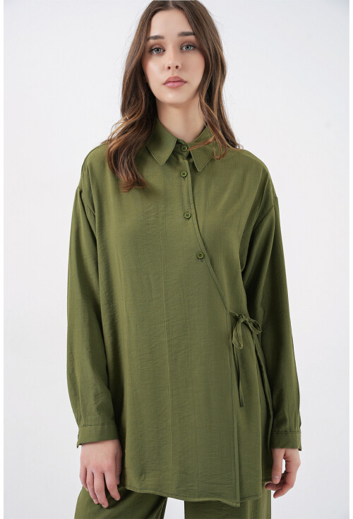 Kadın Bağcıklı Tunik Pantolon İkili Takım 6752