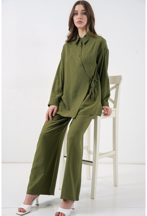 Kadın Bağcıklı Tunik Pantolon İkili Takım 6752