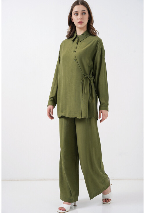 Kadın Bağcıklı Tunik Pantolon İkili Takım 6752