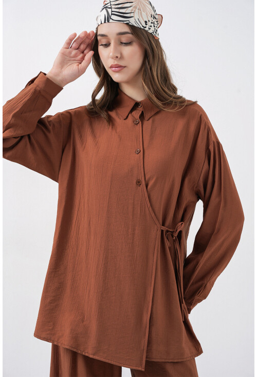 Kadın Bağcıklı Tunik Pantolon İkili Takım 6752