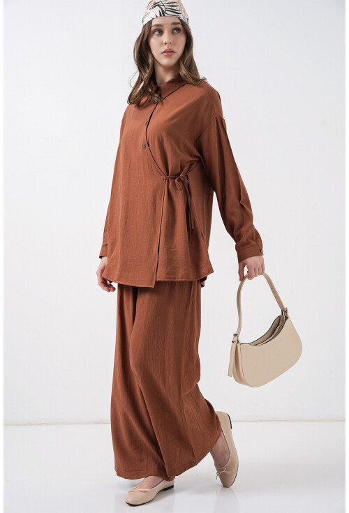 Kadın Bağcıklı Tunik Pantolon İkili Takım 6752