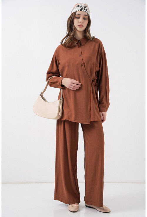 Kadın Bağcıklı Tunik Pantolon İkili Takım 6752
