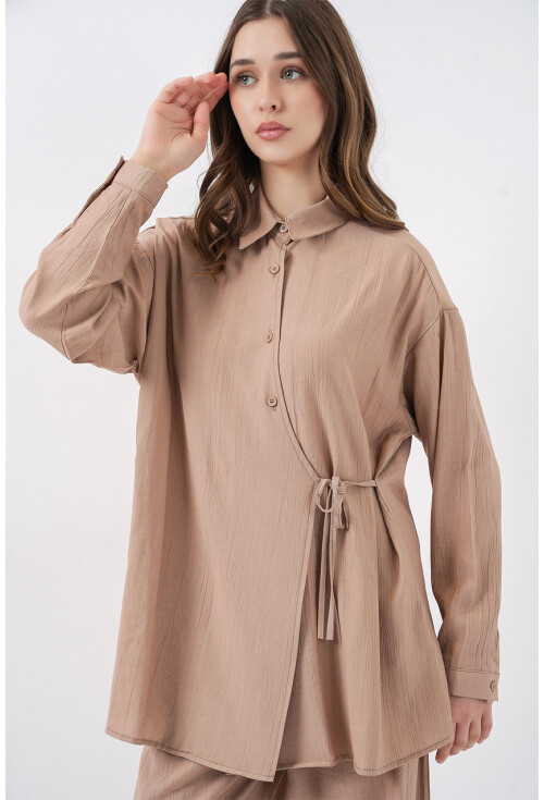 Kadın Bağcıklı Tunik Pantolon İkili Takım 6752