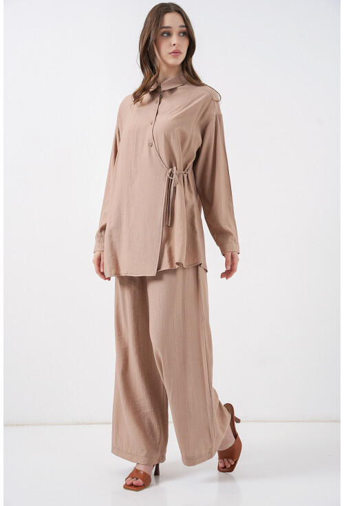 Kadın Bağcıklı Tunik Pantolon İkili Takım 6752
