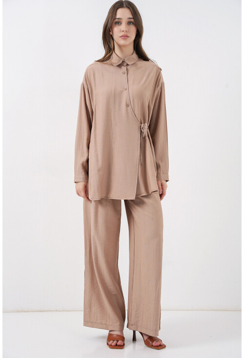 Kadın Bağcıklı Tunik Pantolon İkili Takım 6752