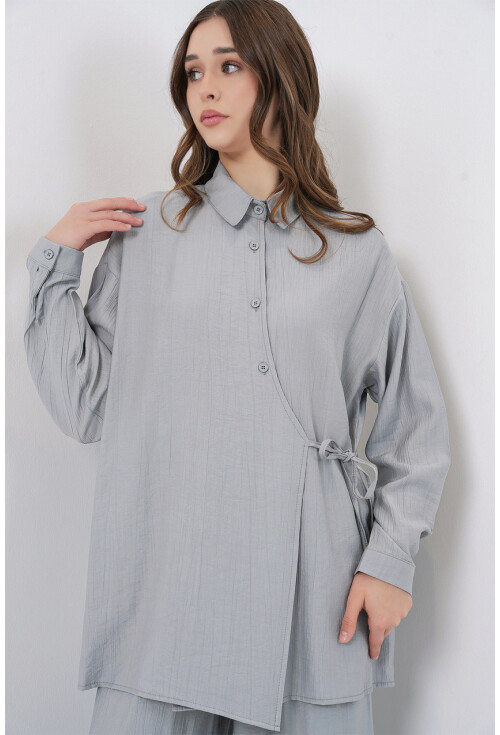 Kadın Bağcıklı Tunik Pantolon İkili Takım 6752