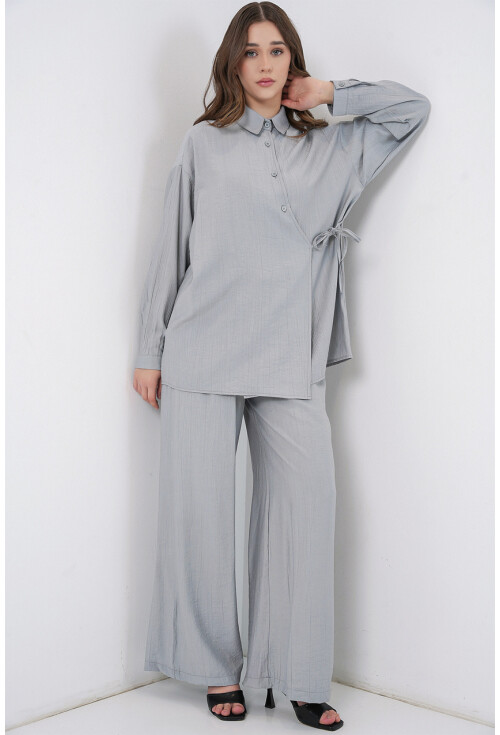 Kadın Bağcıklı Tunik Pantolon İkili Takım 6752