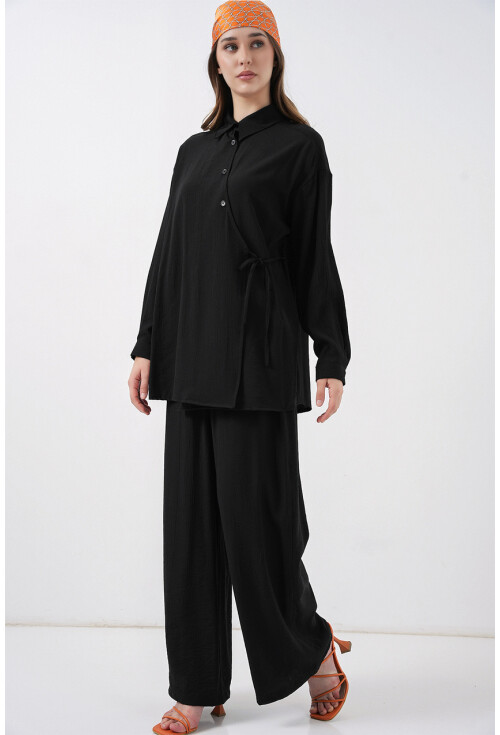 Kadın Bağcıklı Tunik Pantolon İkili Takım 6752