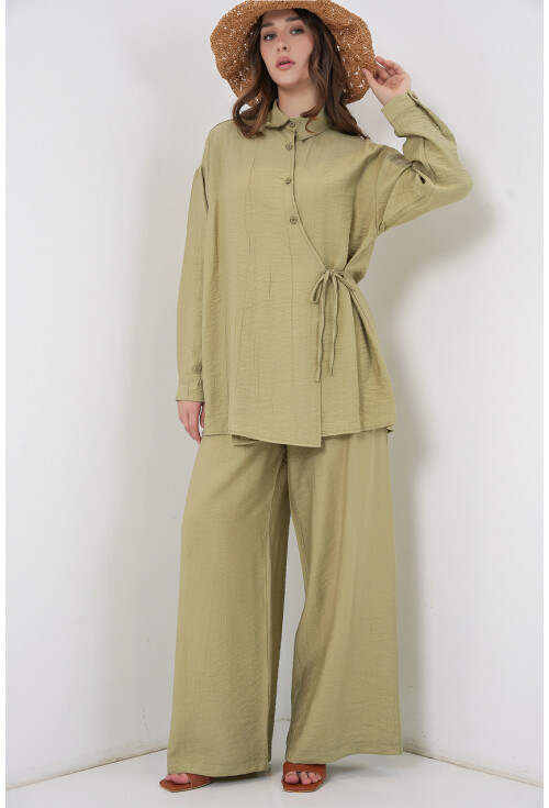 Kadın Bağcıklı Tunik Pantolon İkili Takım 6752