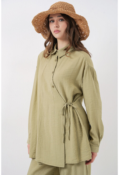 Kadın Bağcıklı Tunik Pantolon İkili Takım 6752