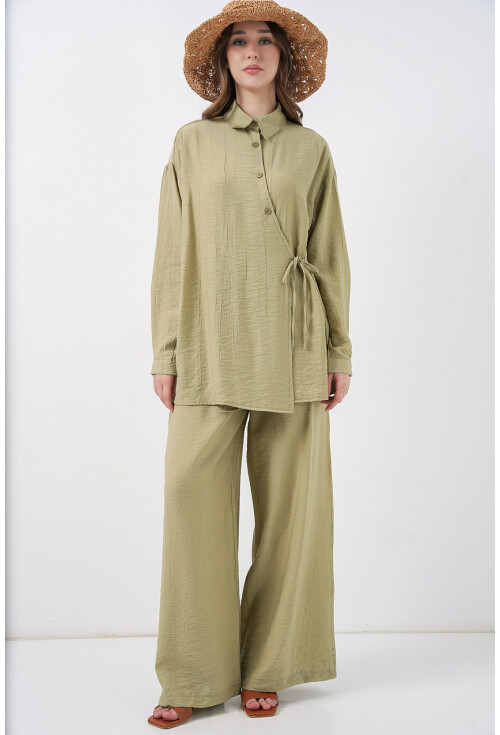 Kadın Bağcıklı Tunik Pantolon İkili Takım 6752