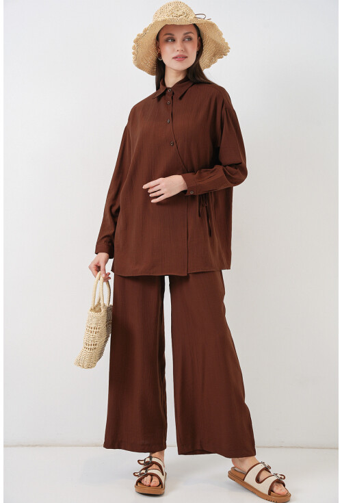 Kadın Bağcıklı Tunik Pantolon İkili Takım 6752